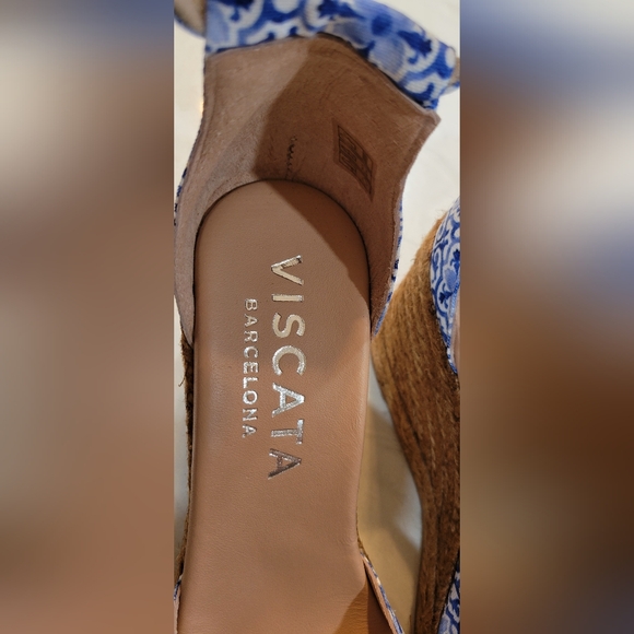 VISCATA Barcelona Cobalt Blue Platform Wedge Sandals - Picture 7 of 8